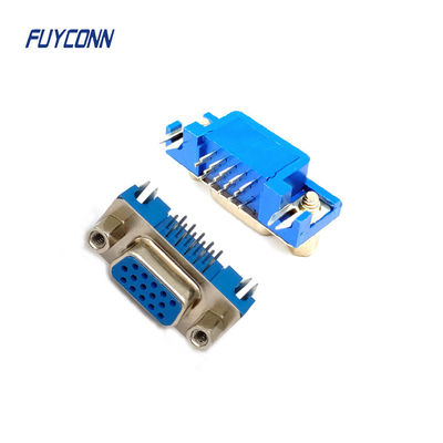 Conectores D-sub de alta densidade de 15Pin Conector fêmea HD DB de ângulo reto PCB