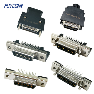 Conector MDR de 26 pines Fêmea / Homem Conector SCSI de placas de ouro de latão de 1,27 mm