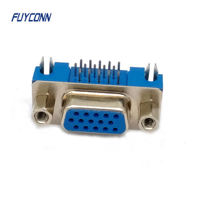 Conectores D-sub de alta densidade de 15Pin Conector fêmea HD DB de ângulo reto PCB
