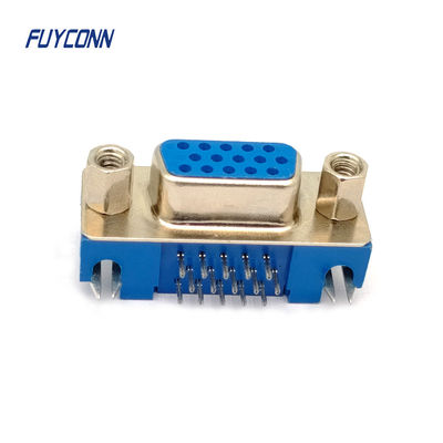 Conectores D-sub de alta densidade de 15Pin Conector fêmea HD DB de ângulo reto PCB