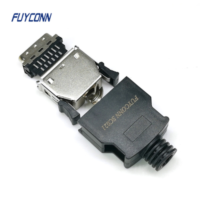 Conector MDR de 26 pines Fêmea / Homem Conector SCSI de placas de ouro de latão de 1,27 mm