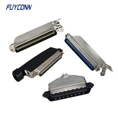 Tipo homem Centronics da tomada de IDC do conector 50pin 64pin com capa do metal