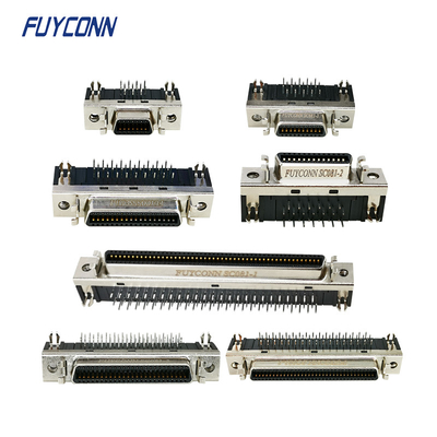 PCB SCSI Conector Feminino 1.27mm Ângulo Direito 14P 20P 26P 36P 50P 68P 100P Conector SCSI