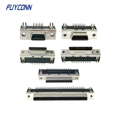 PWB 14pin 20pin 36pin 50pin 68pin 100pin do conector de SCSI do ângulo direito