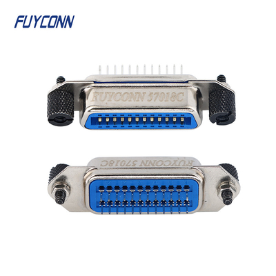 PWB vertical 2.16mm do conector Centronics do homem 24pin IEEE488 com parafusos pretos