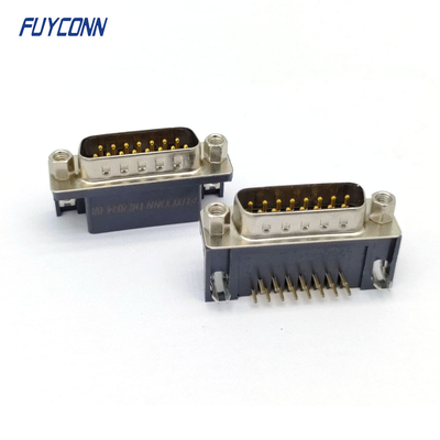 O homem do conector do PWB D-SUB do ângulo direito obstrui o sub 15 Pin Connector de D (9.4mm)