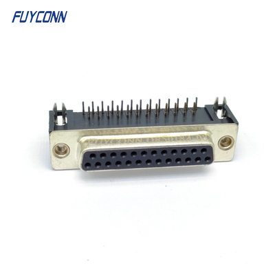conector fêmea do PWB D-SUB do ângulo direito do conector do DB 25pin (8.08mm)