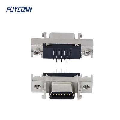 14pin conector servo fêmea, conector reto do PWB SCSI de MDR com Shell liga de zinco