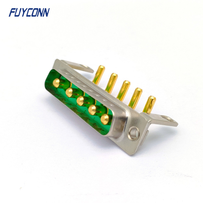 conector de poder superior 5w5, conector D-secundário masculino do ângulo direito da solda