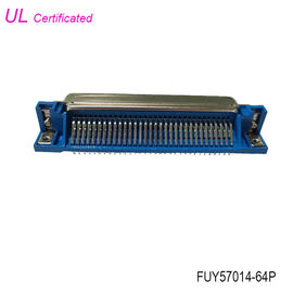 Conector da placa do PWB do ângulo direito de Pin Centronics Connector 32paris do homem 64