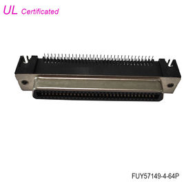32 de Amphenol do PWB pares da fêmea 64 Pin Centronics Connector do ângulo direito