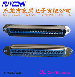 PBT 64 Pin Centronics Connector, conector do homem DDK da solda certificou o UL