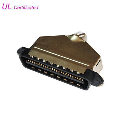 180 o tipo conector 25 da tomada masculina do Centronics 50pin da tampa do metal do grau emparelha o tipo da tomada masculina de IDC