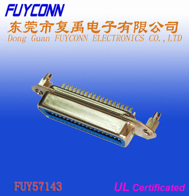 tipos fêmeas do conector Centronics do pino de 14 24 36 50 Pin Champ Solder com fechamento da placa