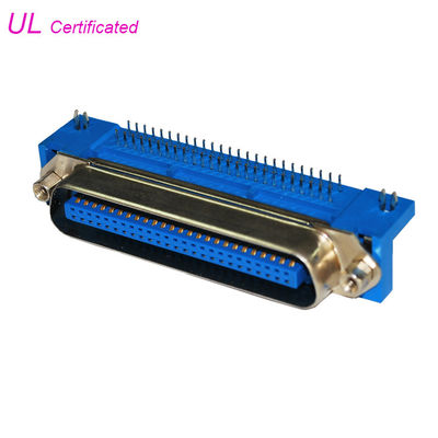 Conector macho do ângulo direito do PWB de 50 Pin Centronic com parafuso do jaque e fechamento da placa