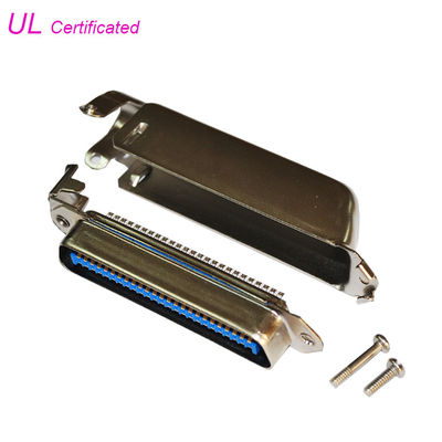 Do conector masculino da entrada do lado da solda de 50 Pin tipo duro Centronic com tampa de Matel