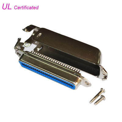 Fêmea 50 Pin Centronics Connector Solder Type de 57 séries da NC com saída do cabo de 90 graus