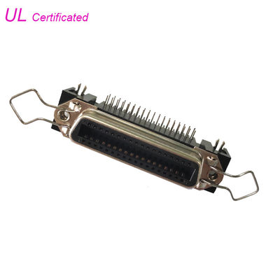 conectores fêmeas do receptáculo do ângulo direito do PWB de 14 24 36 50 Pin Centronic com grampo da caução e fechamento da placa
