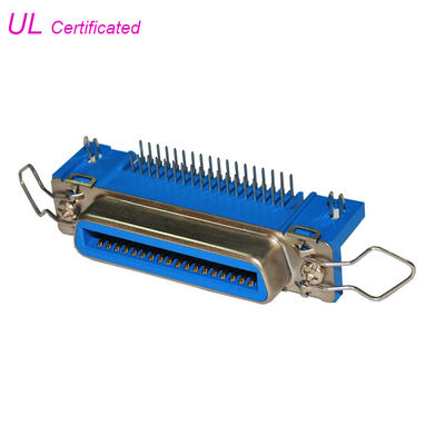 Conector do ângulo direito do PWB de Pin Connector 50pin 24pin 14pin do Centronics 36 do campeão com trava da mola