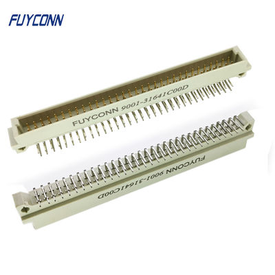 2.54mm 2 conector do Euro do ângulo direito 2*32P 64 Pin Male 41612 do PWB das fileiras