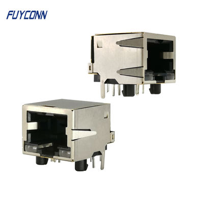 1 conector RJ45 modular fêmea portuário do PWB de 1x8P 8 Pin Right Angle