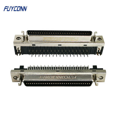 tipo da NC do conector da fêmea 1.27mm do ângulo direito do PWB do conector de 68Pin SCSI com o gancho de Fixness