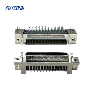 conector de SCSI de 50 pinos tipo folheado a níquel liga de zinco do PWB de 90 graus