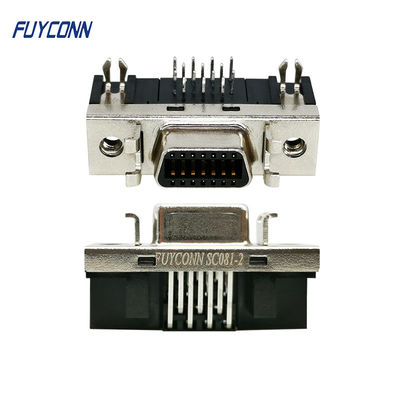 Conector fêmea de SCSI montagem R/A SCSI 14 Pin Connector do PWB de 90 graus