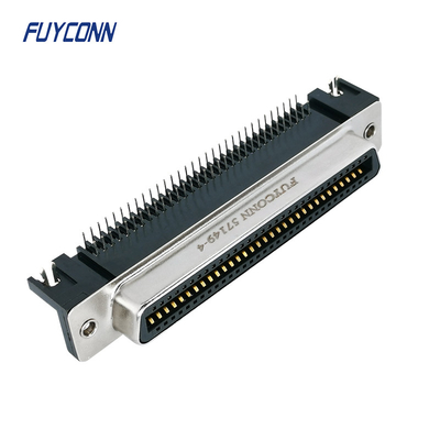 Centronics fêmea 64 Pin Connector do PWB DDK Amphenol do ângulo direito