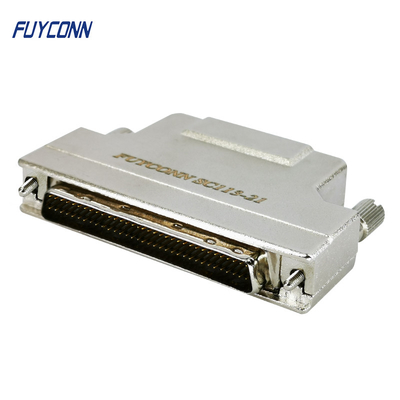 conector masculino do copo MDR da solda do conector de 50Pin SCSI com capa do metal