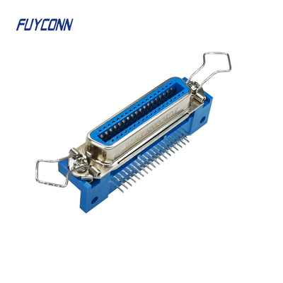 Conector fêmea 14 de ângulo direito do PWB de DDK 24 36 50 passos do Pin 2.16mm